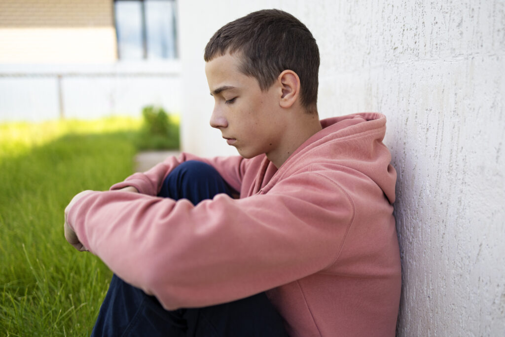 sad teenage boy